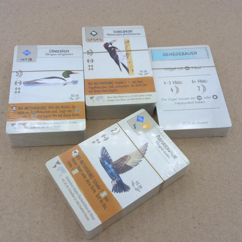 Wingspan Combi-Set complete card set GERMAN and dice tower bird feeder